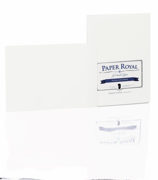 Paper Royal-Kartenpack 20/A6-Einzelkarten, weiß gerippt