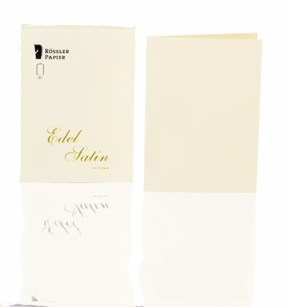 Edel Satin- Kartenpack 20/A6hd, ivory glatt