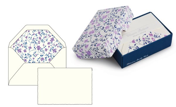 Kartenpackung 10/10 Blumen blau/lila 8,5x13 cm